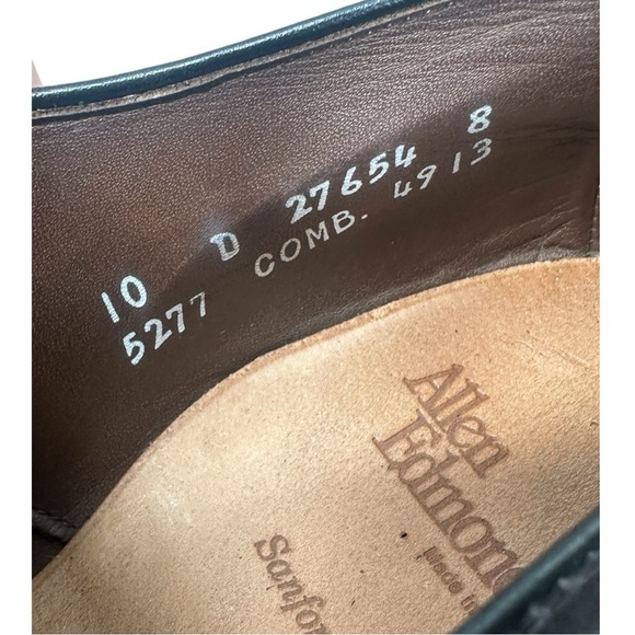 Allen Edmonds Shoes Men's 10D Sanford Derby Bugundy Leather Lace-Ups Cap Toe - Picture 11 of 11